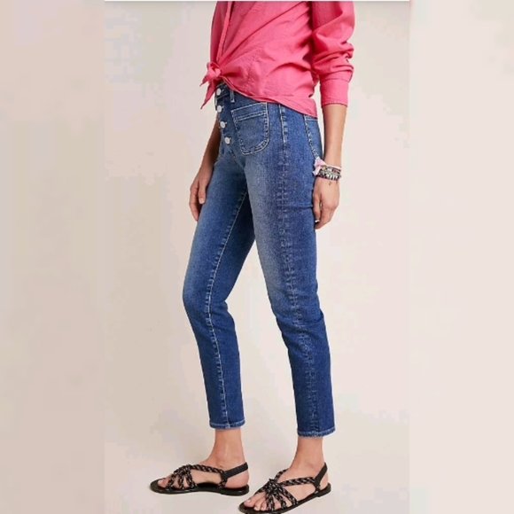NWT ANTHROPOLOGIE AG Vintage Stevie Ankle Button Up Jean-26 - Picture 5 of 16
